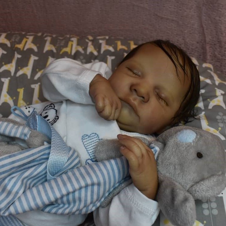 Soft Weighted Body Reborn Boy Cullen 20" Biracial Reborn Boy Doll Set,with Bottle and Pacifier