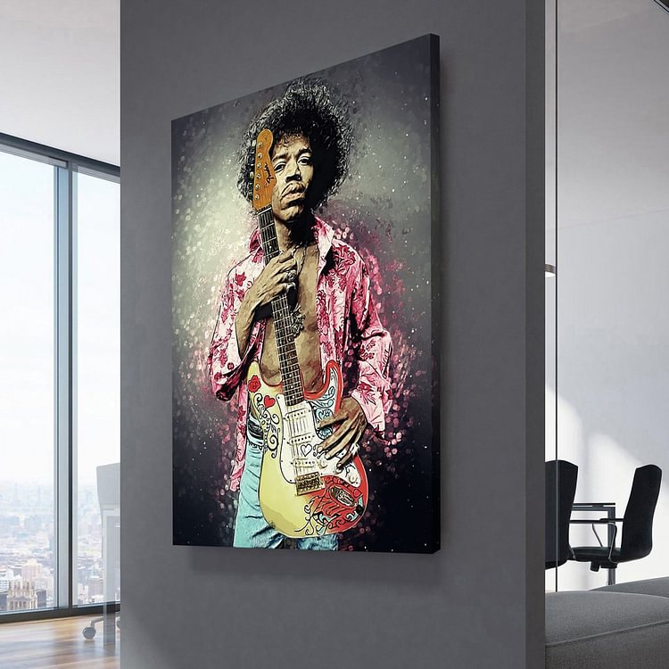 Jimi Hendrix Portrait Canvas Wall Art