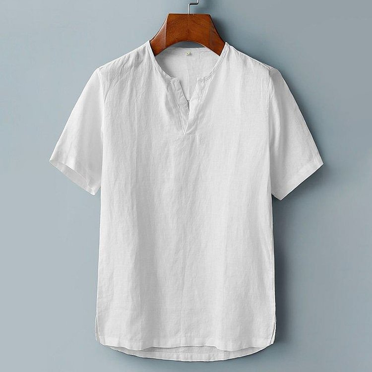 BrosWear Casual Solid Color Short Sleeve T-Shirt