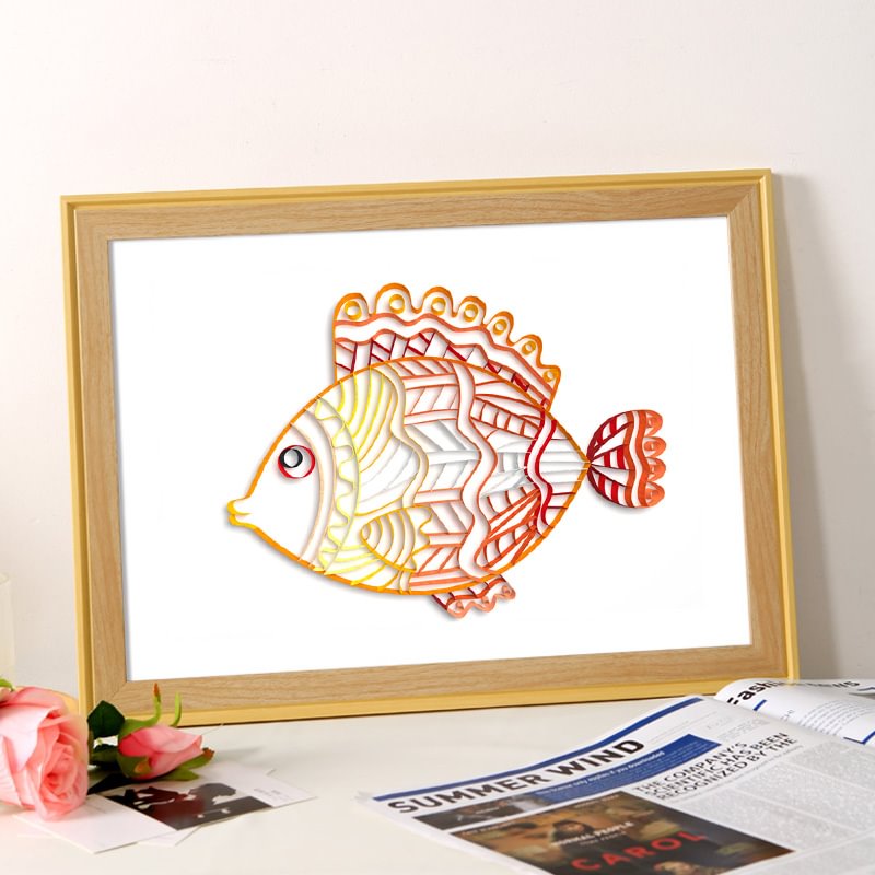 JEFFQUILLING™-JEFFQUILLING™ Paper Filigree Painting Kit - Toothed Mouth Fish