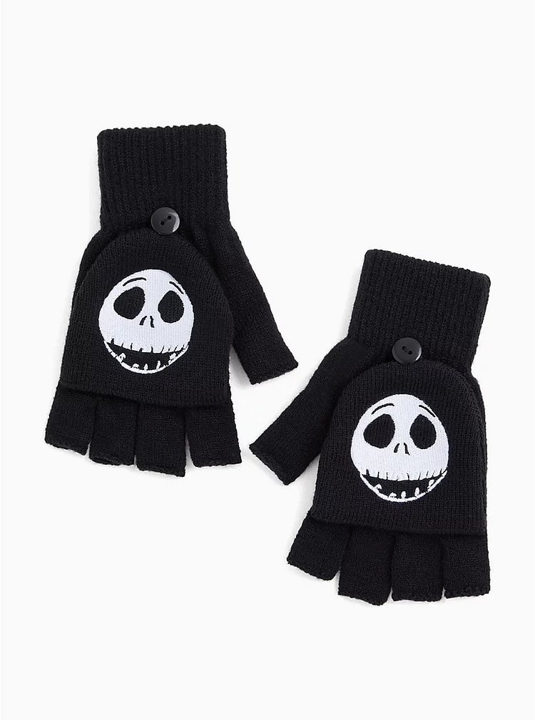 Disney Nightmare Convertible Fingerless Gloves-Mayoulove