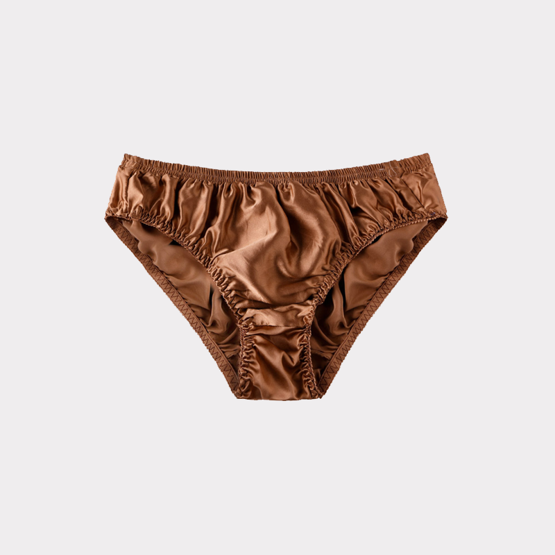 Realsilklife Pleated Trim Elastic Men's Silk Briefs