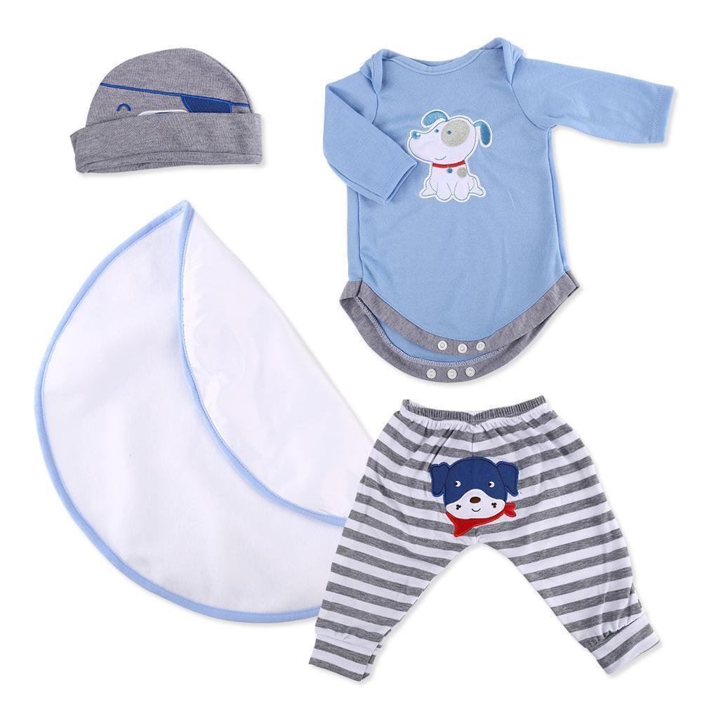 Reborn Dolls Baby Clothes Blue Outfits Accessories for 20"- 22" Reborn Doll Girl Baby Clothing sets 2022 -jizhi® - [product_tag]
