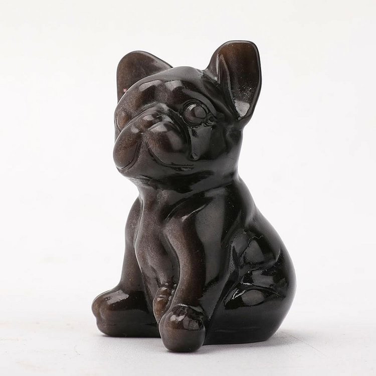 Silver Obsidian Dog Carving Animal Bulk Crystal wholesale suppliers 