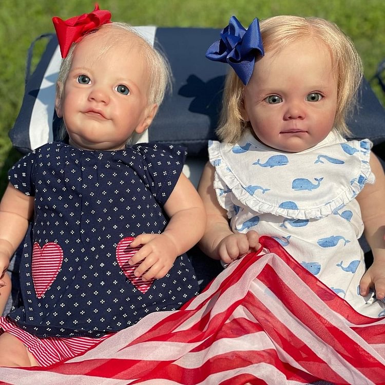 [Baby Twins] 22'' Realistic Reborn Baby Doll Twins Sister Esperanza and Loretta - Reborndollsshop.com®-Reborndollsshop®