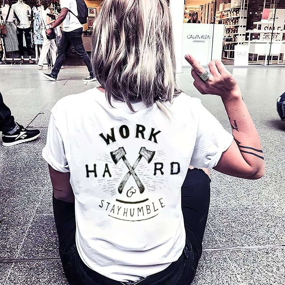 WORK HARD printed designer T-shirt - Krazyskull