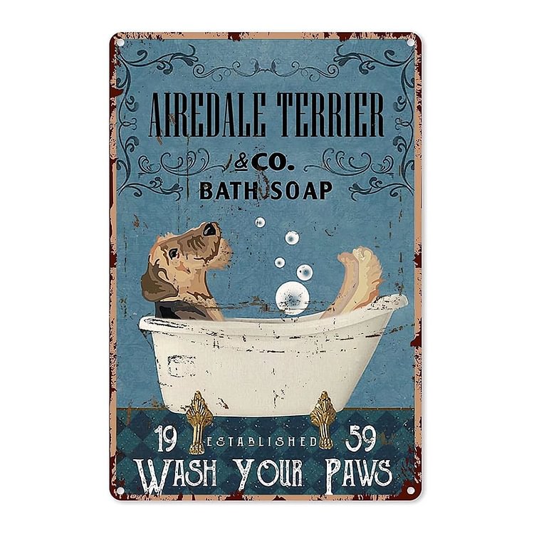 Airdale Terrier Dog - Vintage Tin Signs