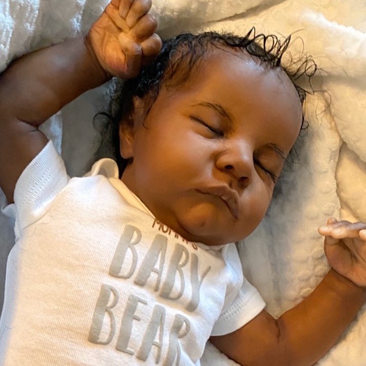 20" Lifelike African American Asleep Reborn Boy Marius