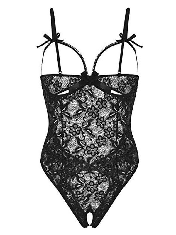 New Style Female Lace Hollow Open Gear Sling Lingerie Set-Icossi