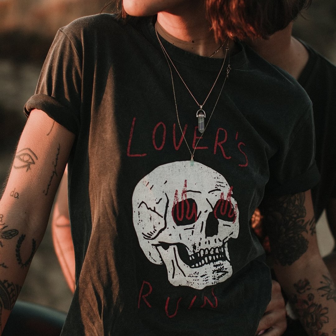 Lover's ruin skull print t-shirt - Krazyskull
