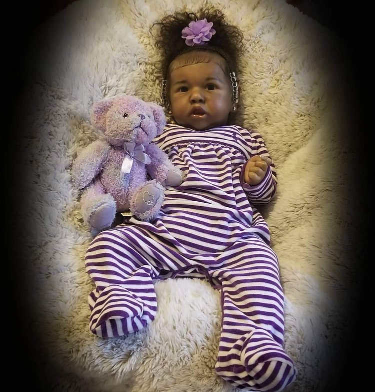  [Black Reborn] [Heartbeat💖 & Sound🔊]20'' Real Life African American Reborn Toddler Baby Doll Girl Marlo That Look Real - Reborndollsshop.com®-Reborndollsshop®