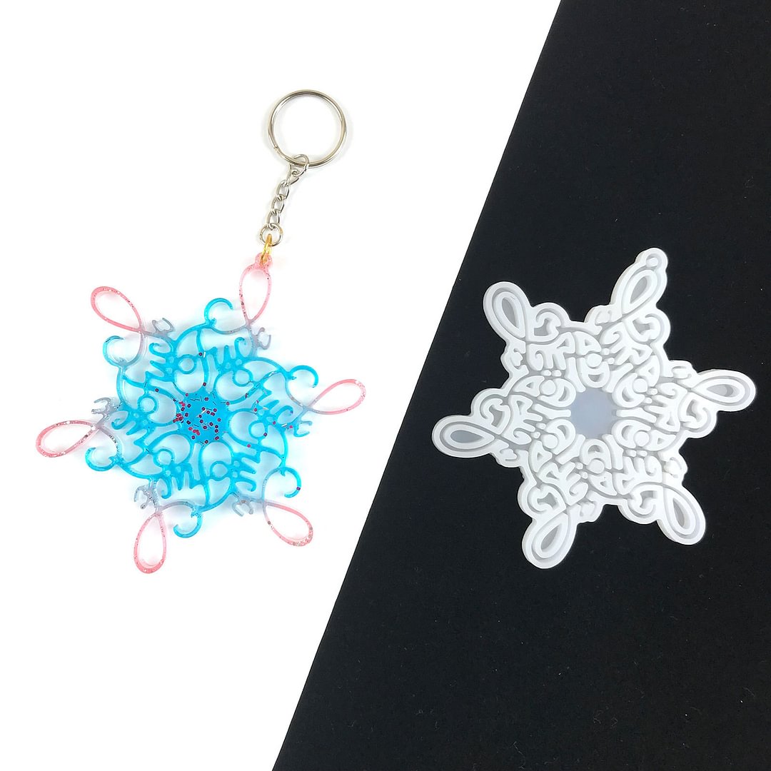 Large Snowflake Keychain Resin Mold