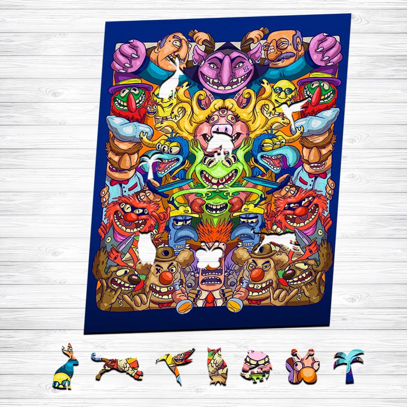 JEFFPUZZLE™-JEFFPUZZLE™ Monster Story Wooden Puzzle