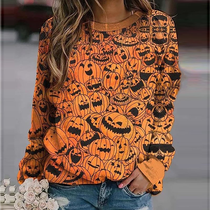 Pumpkin Party Fashion Long Sleeves Cozy Sweatshirt