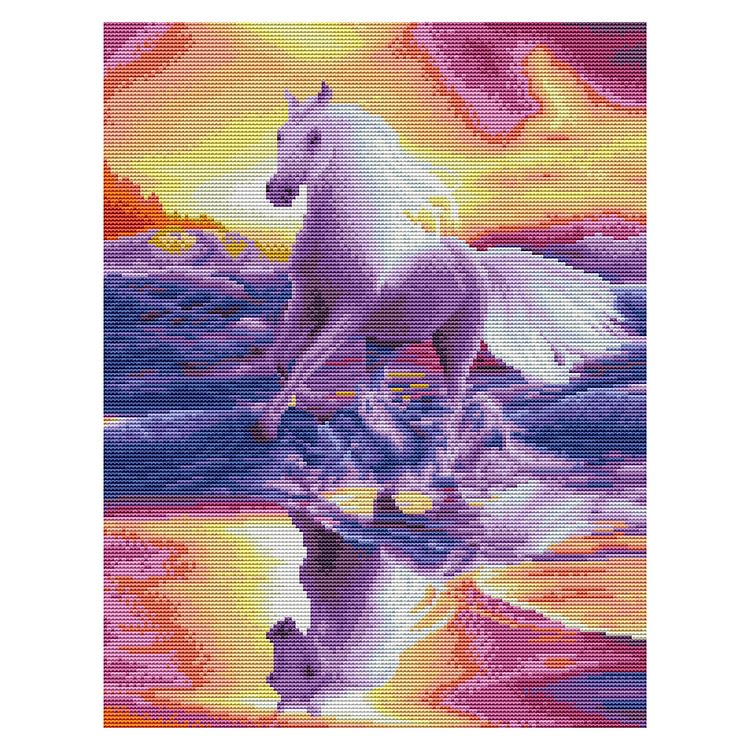 Horse Reflection - 11CT Stamped Cross Stitch - 50*40CM