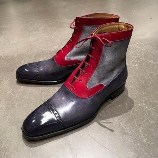 Men's Fashion Leather Gentlemen Martin Boots-Corachic