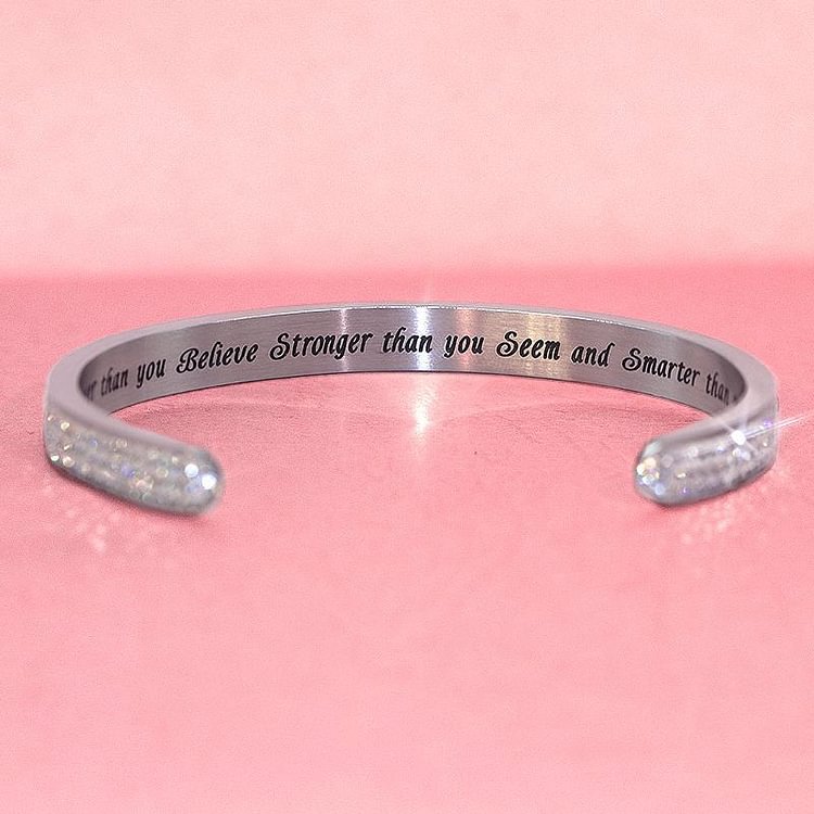For Daughter - You Are Braver Thank  You Believe ... Diamond Bracelet