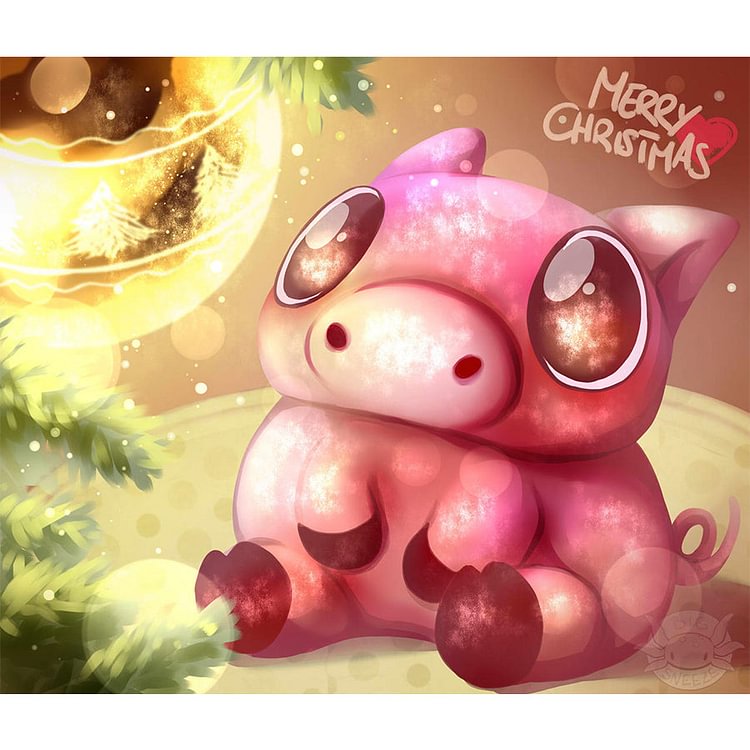 Christmas Piggy40*40CM(Canvas) Full Round Drill Diamond Painting gbfke