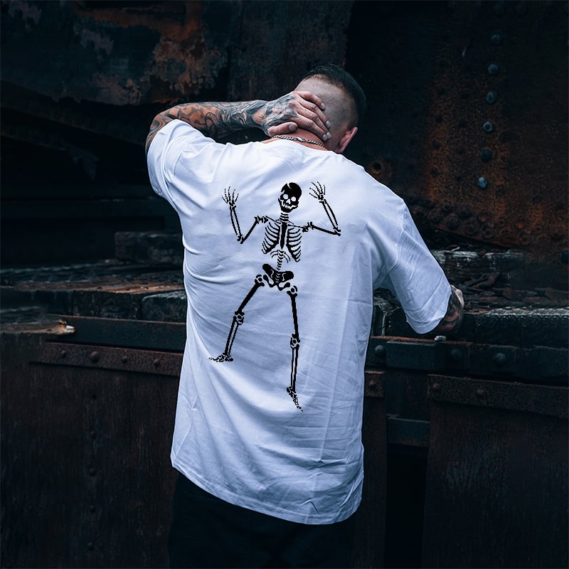 UPRANDY Classic Skeleton Printed Men's T-shirt -  UPRANDY