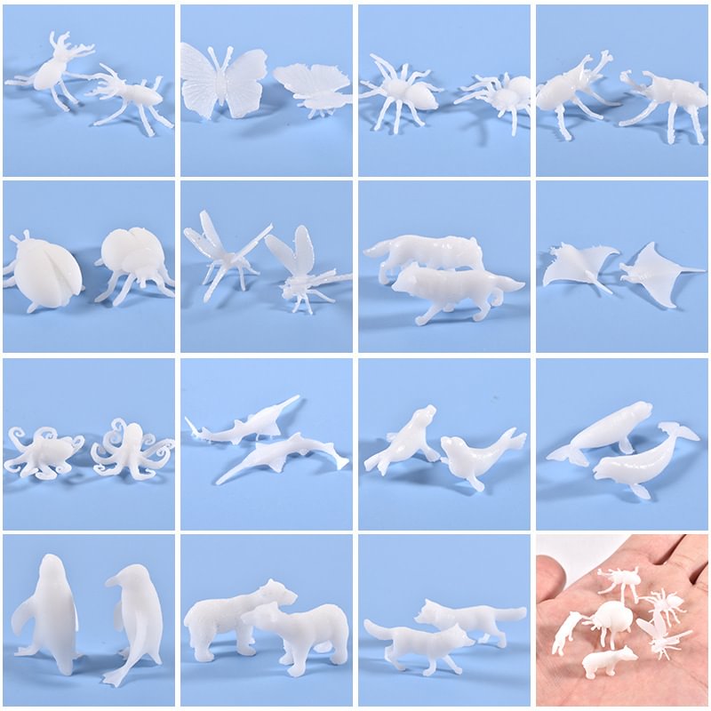 3D Mini Animal Models for Resin Craft Filling Materials(15 PCS)