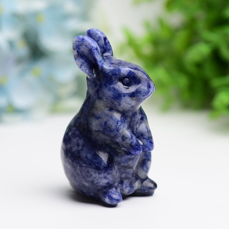 3.0" Sodalite Rabbit Animal Crystal Carving Bulk Crystal Wholesale Suppliers