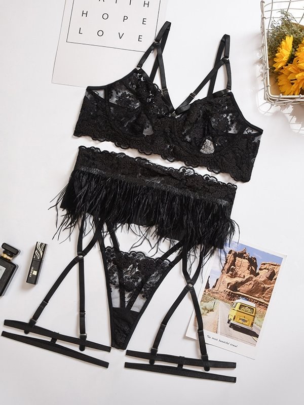 2020 Hot Lace And Feather Cross Underwea-Icossi