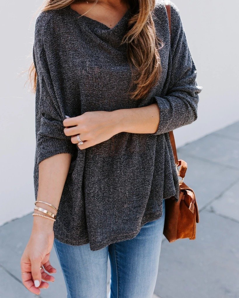 Casual Plain Sweater-Corachic