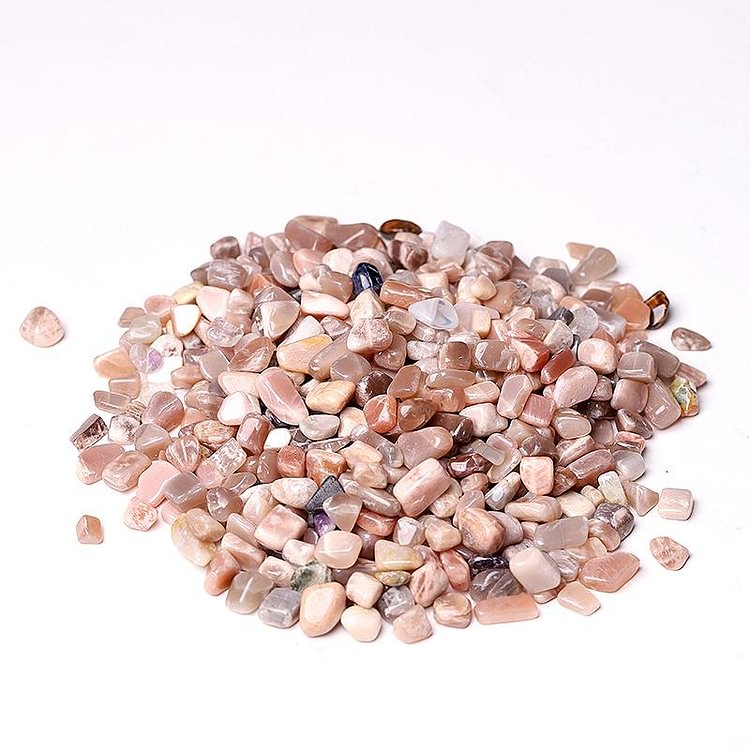 0.1kg 7-9mm Peach Moonstone Chips Crystal Chips for Decoration Crystal wholesale suppliers