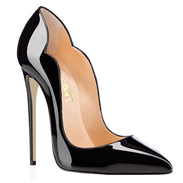 120mm Women's High Heels for Party Wedding Black Pumps-vocosishoes