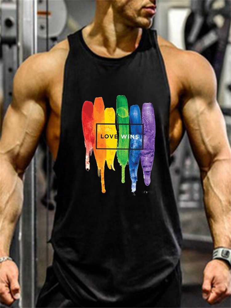 BrosWear Rainbow Love Wins Print Comfy Tank Top