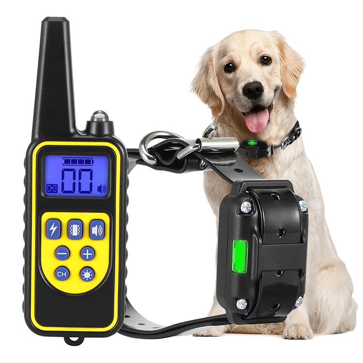 Pet Dog Training Collar Eectric Shock Collar For Dogs IP6X Diving Waterproof Remote Control Dog Device Charging LCD Display - tree - Codlins