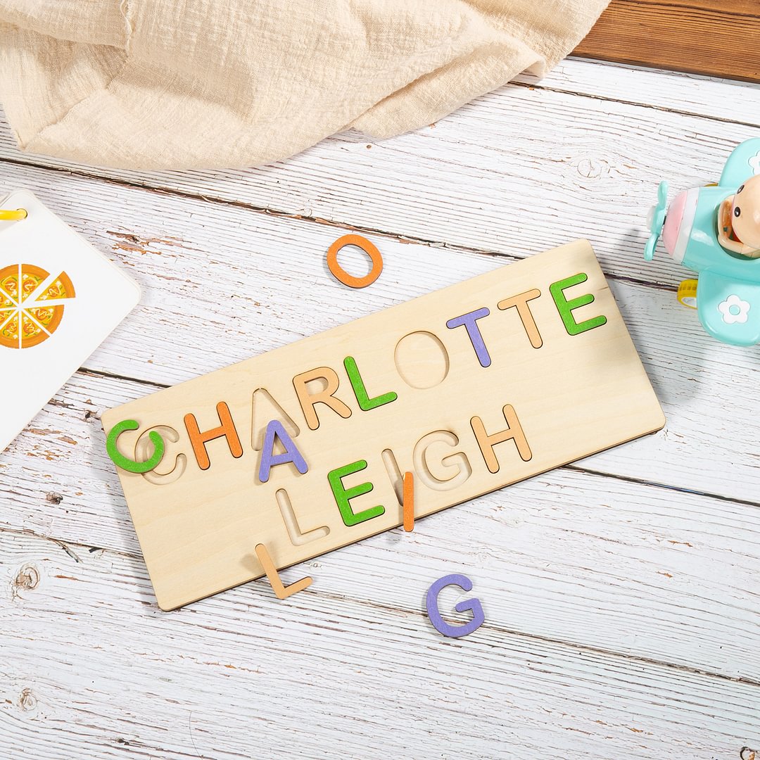 Personalized Kid's Wooden Name Alphabet Puzzle Toy for Toddlers Early
