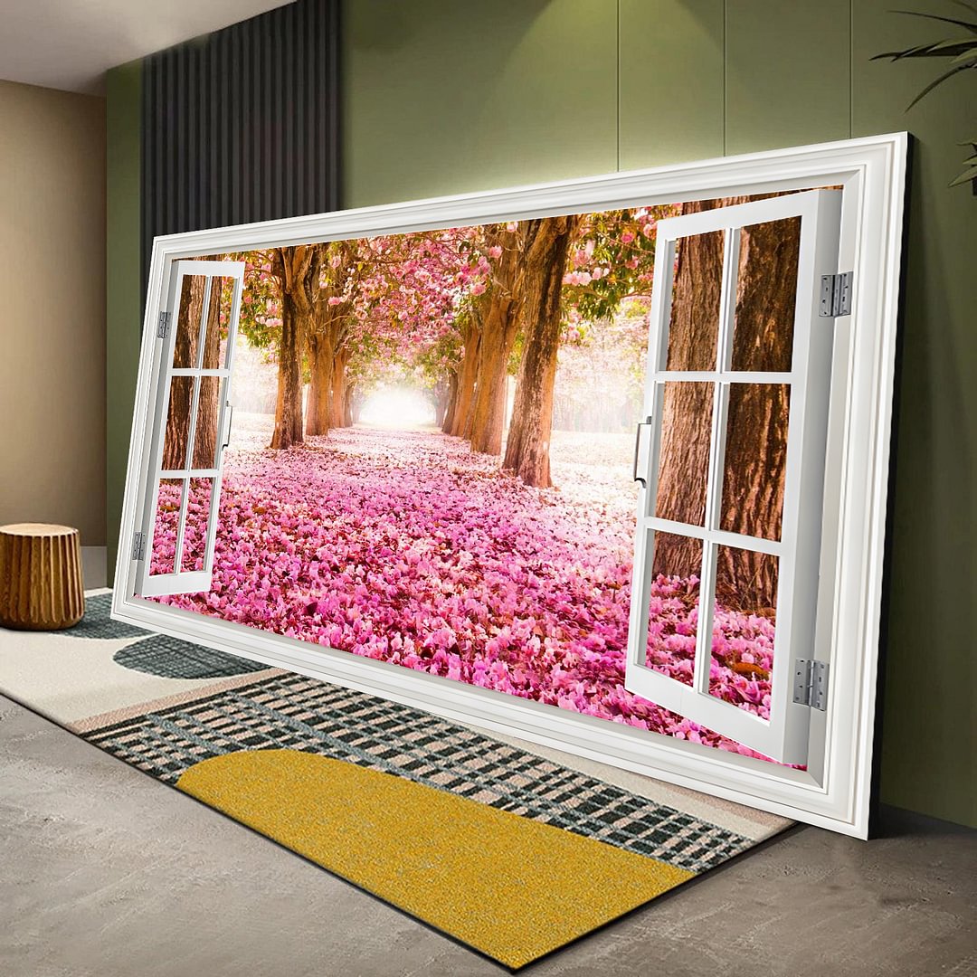 Cherry Blossoms Outside The Window Canvas Wall Art