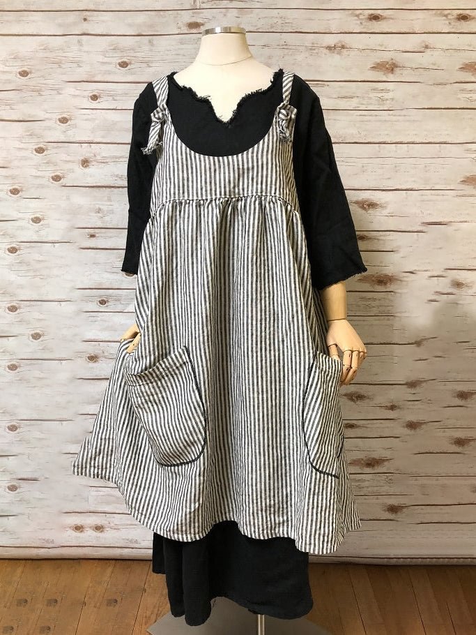 Casual Pinafore Dress With Pockets