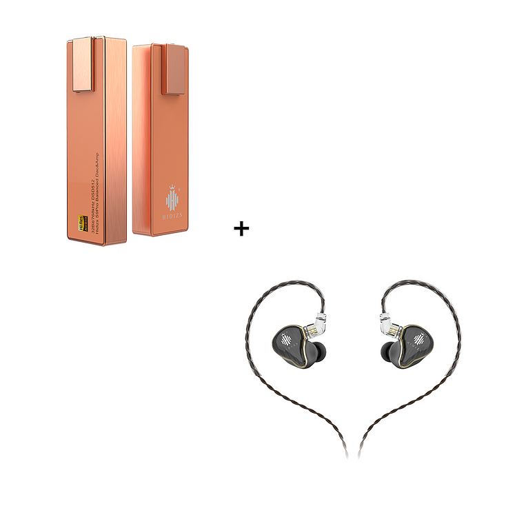 S9 PRO Red Copper DAC & AMP + MS4 Earphones Bundle-Hidizs