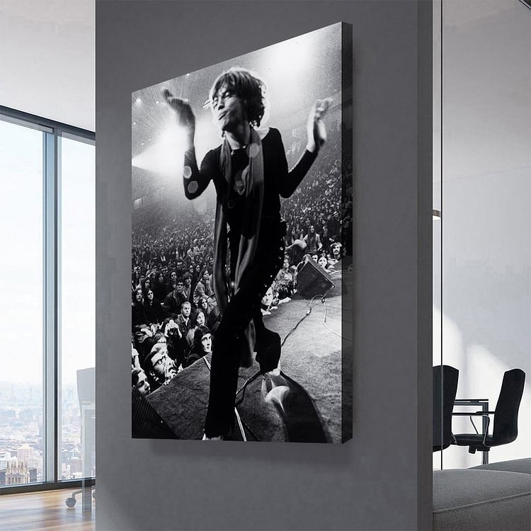 The Rolling Stones Mick Jagger performs in 1969 Canvas Wall Art