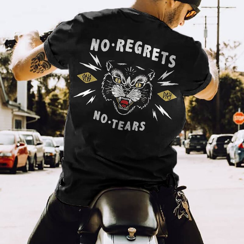 UPRANDY No Regrets No Tears Leopard Printed Men's T-shirt Designer -  UPRANDY