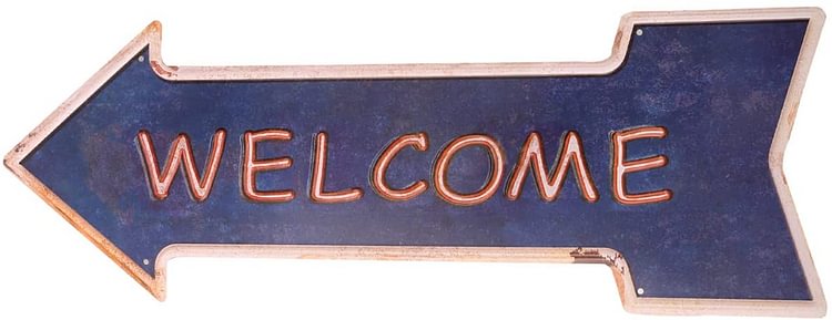 Welcome - Arrow Shape Vintage Tin Sign - 16*45CM