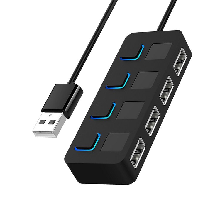 USB 2.0 HUB Multi 4 Ports Splitter Expander USB Power Adapter for Laptop PC