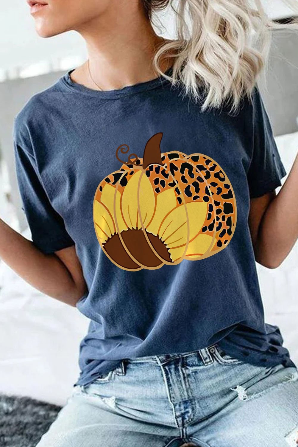 Women's T-shirts Pumpkin Print T-shirt