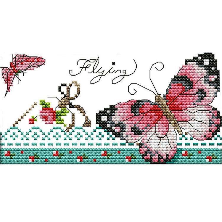 Butterfly - 14Ct Stamped Cross Stitch Kit - 20*11CM