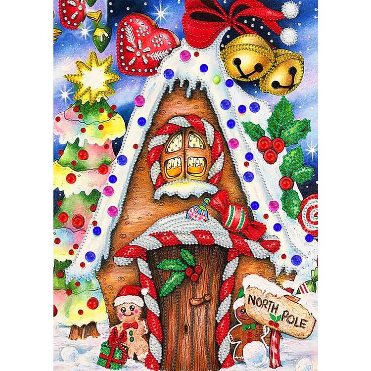 Christmas Candy House - Special Shaped Diamond Painting - 30*40CM