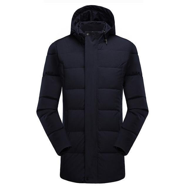 8XL Men Long Casual Hooded Thick Warm Jacket Parkas Coat Fashion Hat WaterProof Overcoats Men Plus Size-Corachic