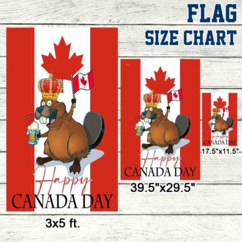 Happy Canada Day Flag Funny Beaver