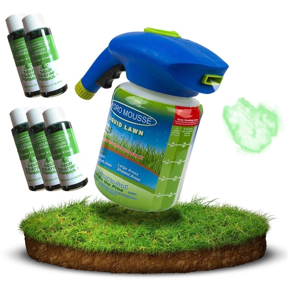 x5 Pack Liquid Formula +1 Sprayer Of HouseHold Seeding System Liquid Lawn Seed Spray - vzzhome