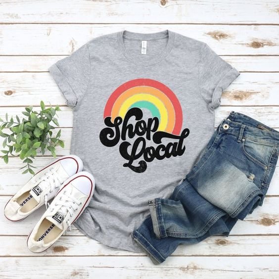 BrosWear Women's Rainbow Alphabet Print Cotton Blend T-Shirt