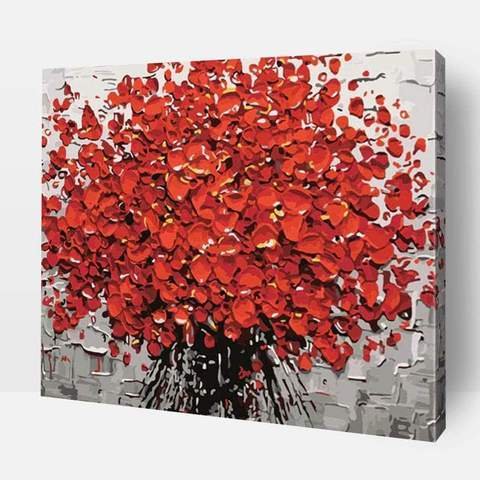 DIY Paint by Numbers Kit for Adults - Red Flowers、bestdiys、sdecorshop