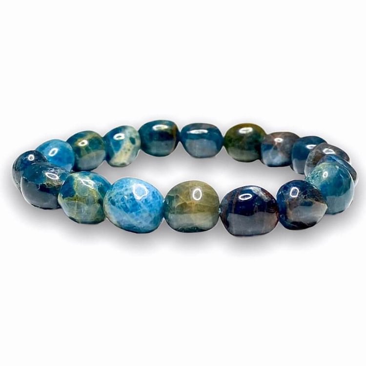 Blue Apatite Tumbled Stone Bracelet-Mayoulove