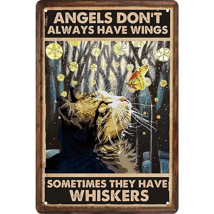 Butterfly Cat - Vintage Tin Signs