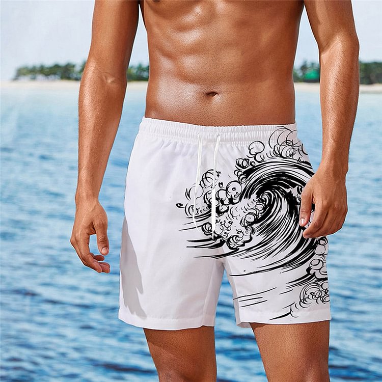 BrosWear Men'S Beach Surf Print Shorts